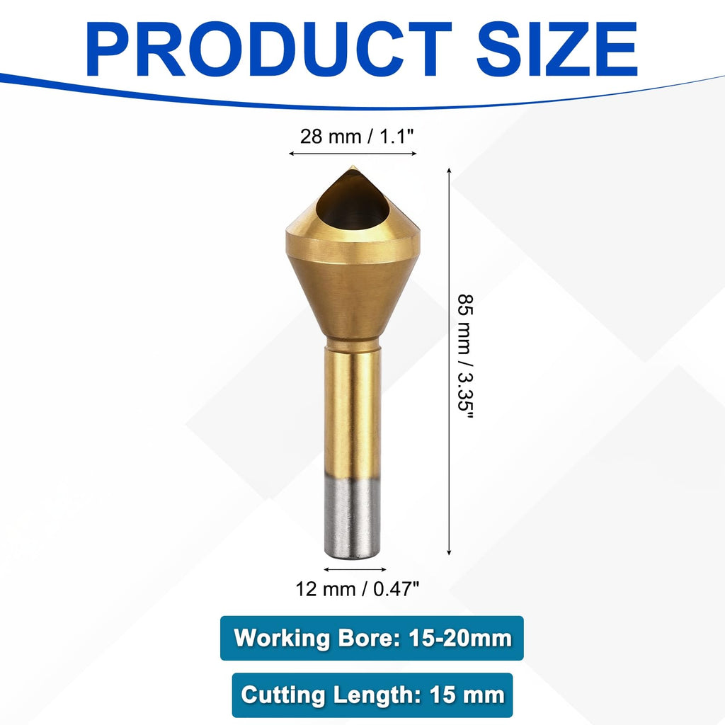 Workkyma Countersink Drill Bit Titanium Chamfer Tool 15-20mm