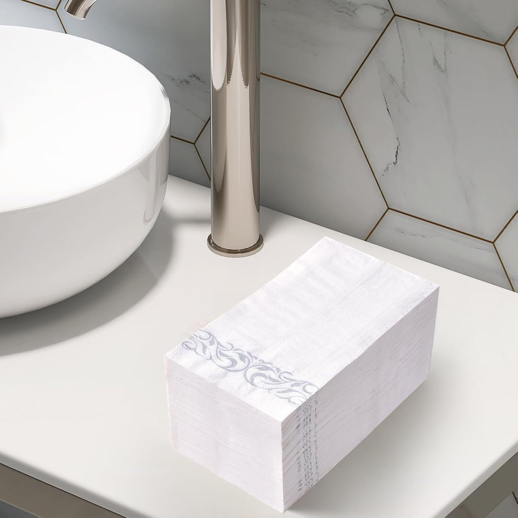 400 Pack Paper Napkins, Soft Dinner Napkins, 3 Ply, Silver