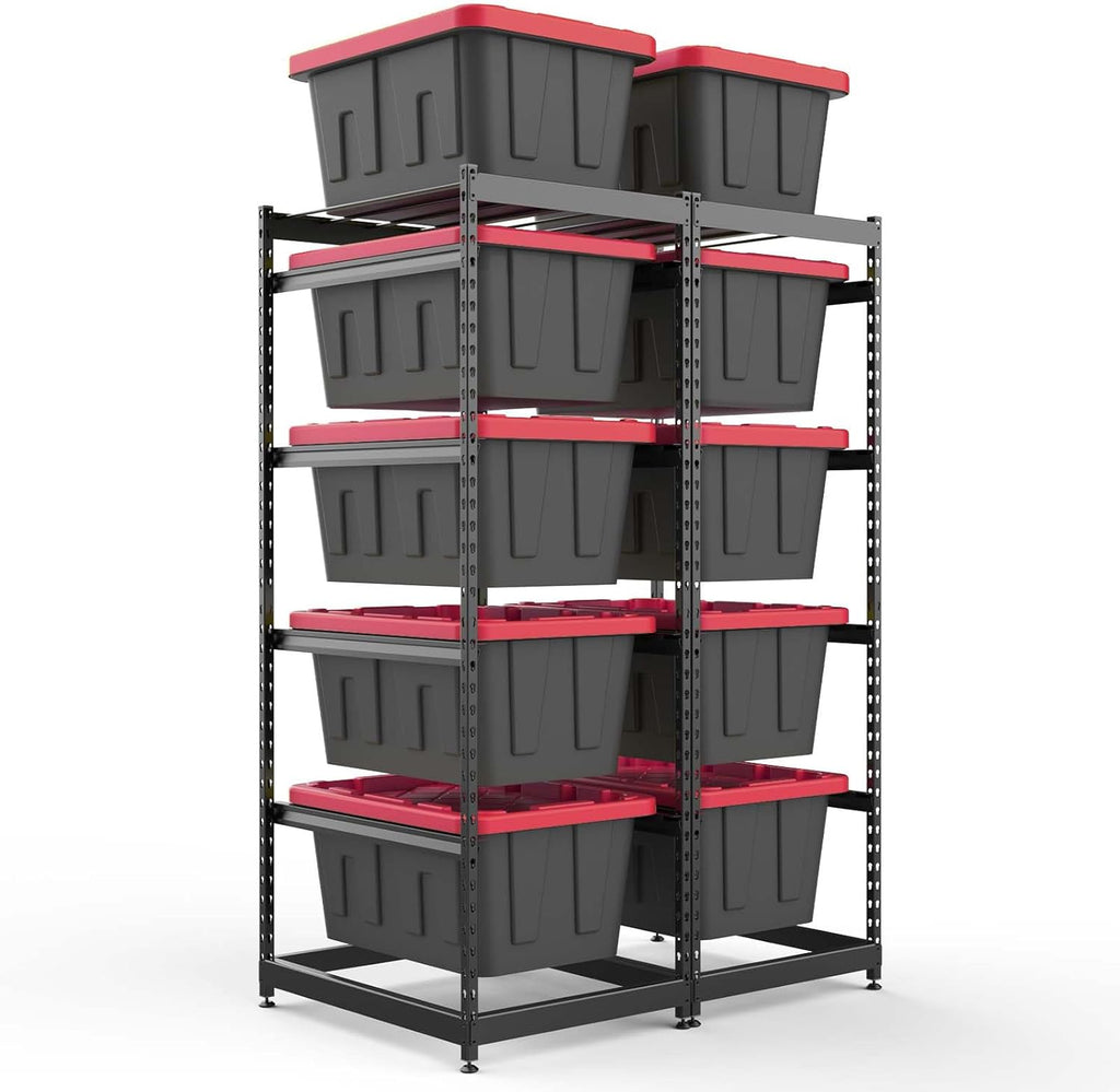27 Gallon Storage Bin Rack Organizer, Heavy-Duty Tote Storage Rack, 5-Tier Standing Storage Bin Shelves, 250 lb