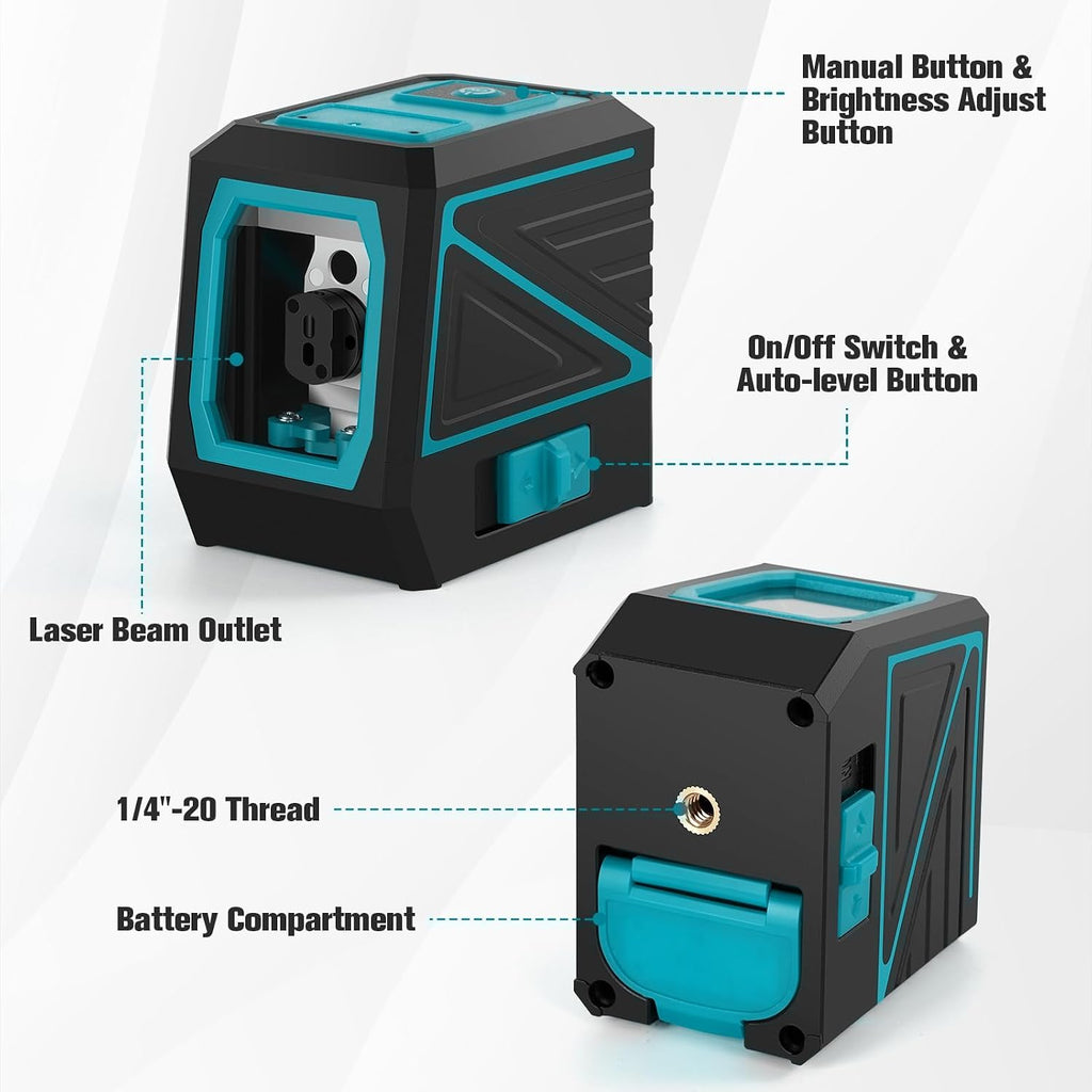 Laser Level with Tripod, 100 feet Green Cross Line Self Rotary Leveling Laser Level, Vertical and Horizontal Line