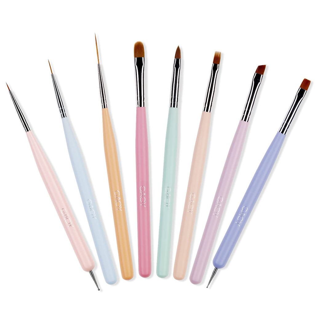 8 Pcs Nail Art Brushes, Nail Art Design Pens, Liner & Polka Dot Tools