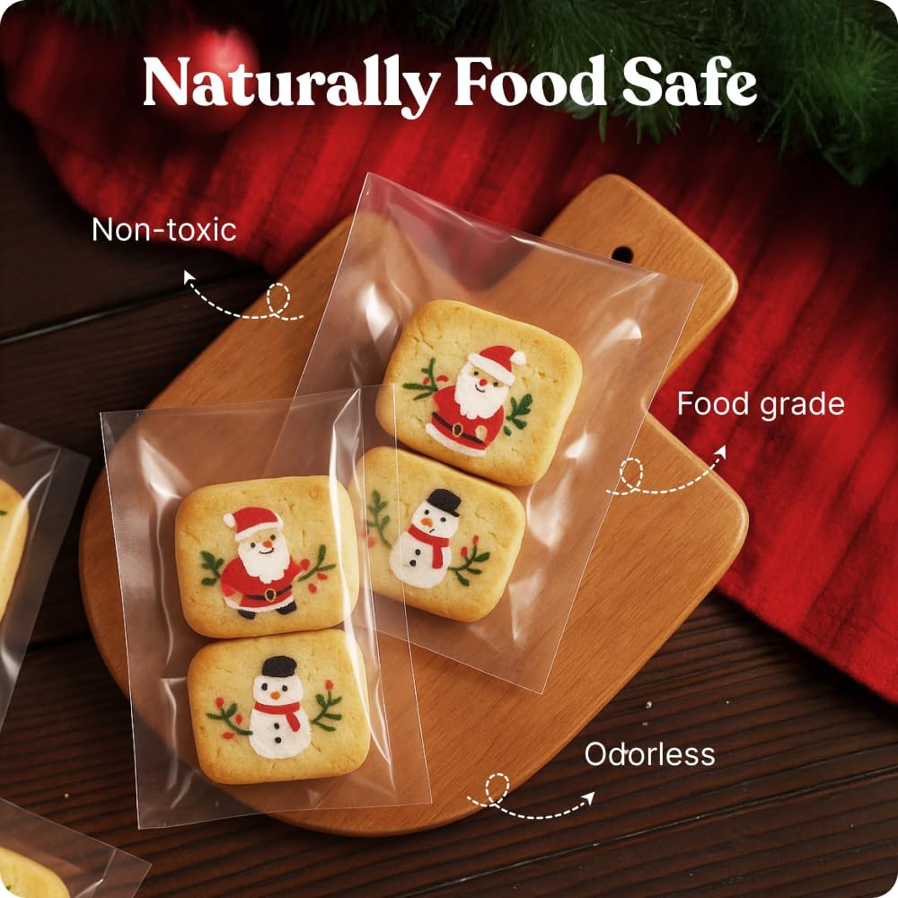 6x9 Self Sealing Cellophane Bags (200 Pack) - Clear Cookie Bags