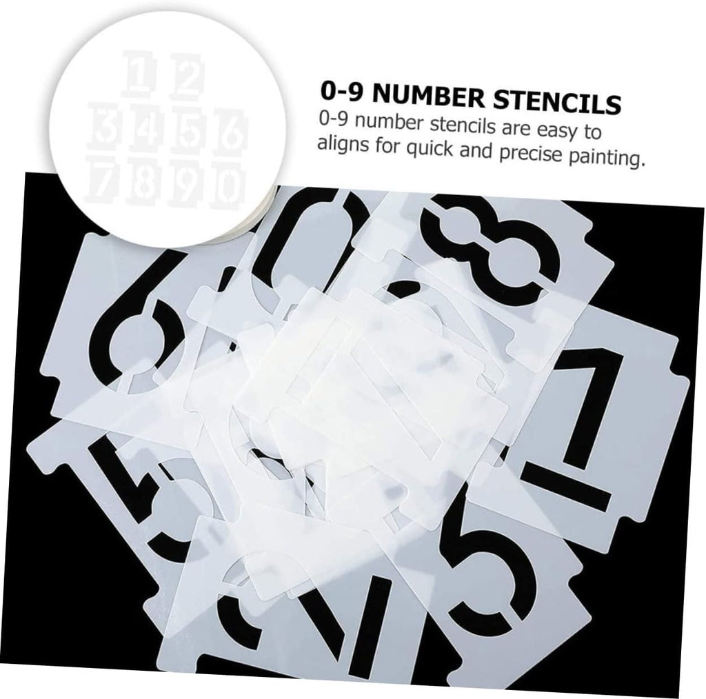 2 Sets Reusable Number Stencils for Wall Signs with Interlocking Design Curb Painting Templates for Accurate Address