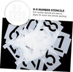 2 Sets Reusable Number Stencils for Wall Signs with Interlocking Design Curb Painting Templates for Accurate Address