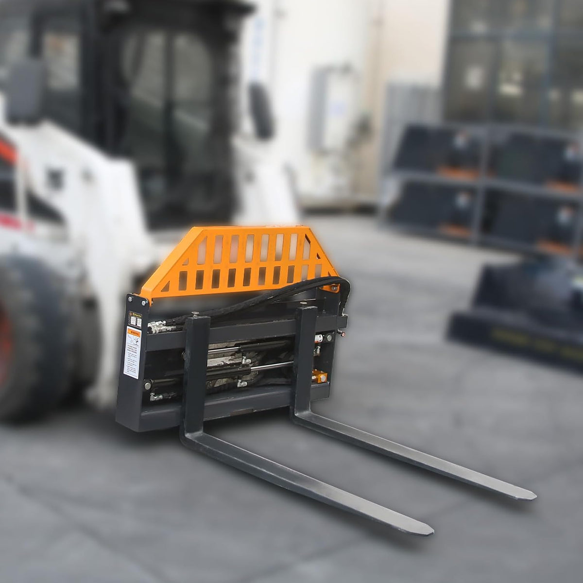 Hydraulic Pallet Forks – 48" Adjustable Tines, 4000 lbs Capacity | Universal Skid Steer Attachment with 2 Hydraulic