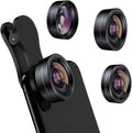 3in1 Phone Camera Lens Kit Fisheye+Wide Angle+Macro Lens for iPhone | 198° Fish Eye Lens + 120° Super Wide-Angle Lens
