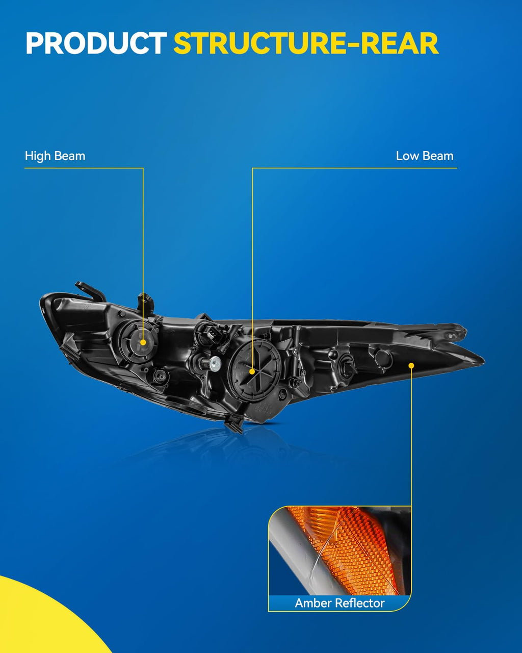 Headlight Assembly Replacement for Hyundai Elantra 2014-2016