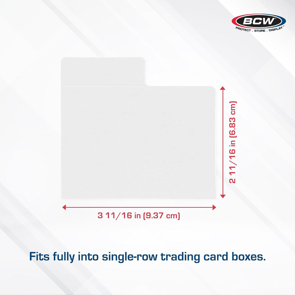 Horizontal Trading Card Dividers - 30 ct | Archival Quality, Write-On Index Tab, 3 11/16 X 2 11/16 Inches | Fits