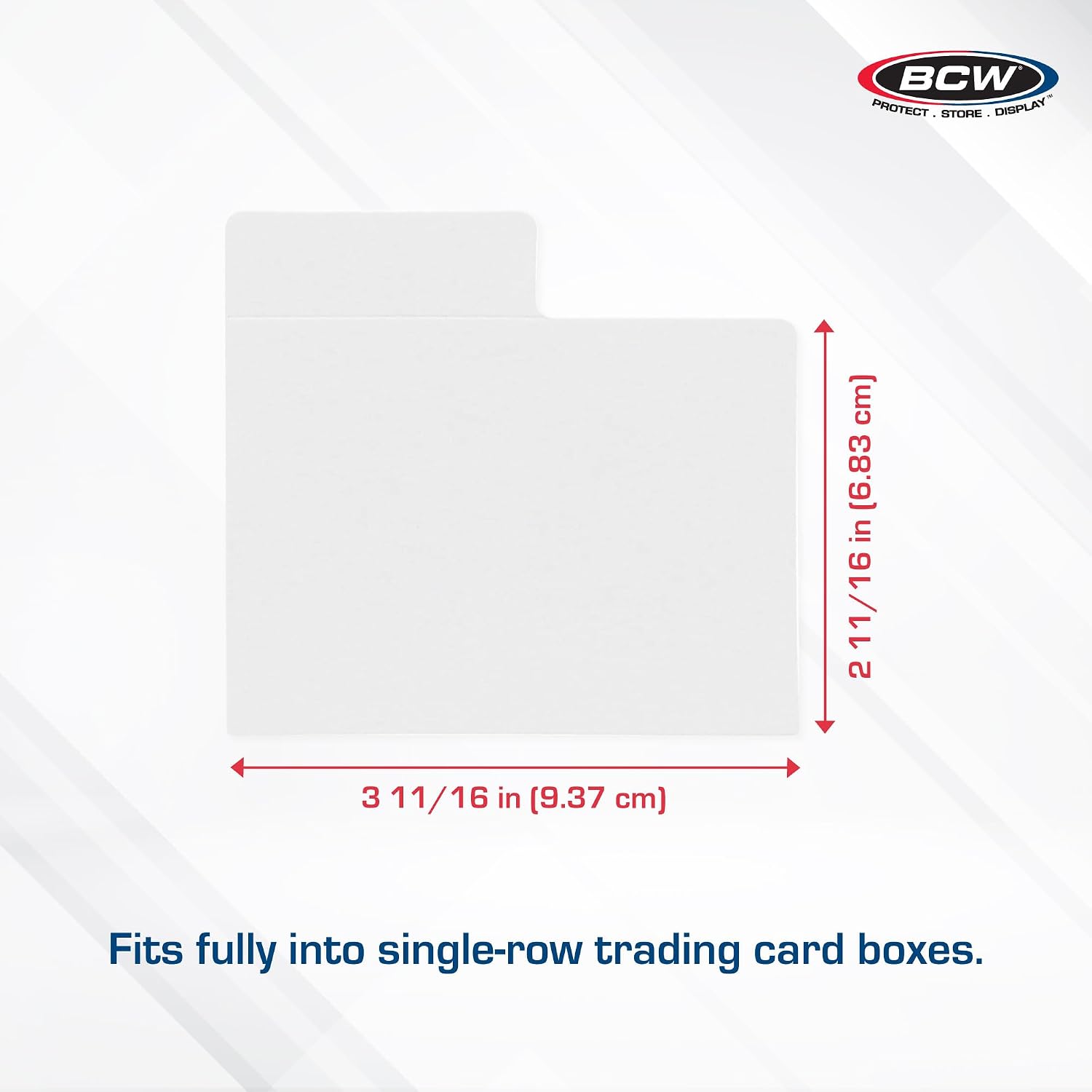 Horizontal Trading Card Dividers - 30 ct | Archival Quality, Write-On Index Tab, 3 11/16 X 2 11/16 Inches | Fits