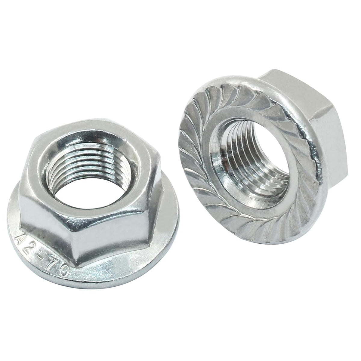 M10/1mm Serrated Flange Hex Nuts, 5Pcs