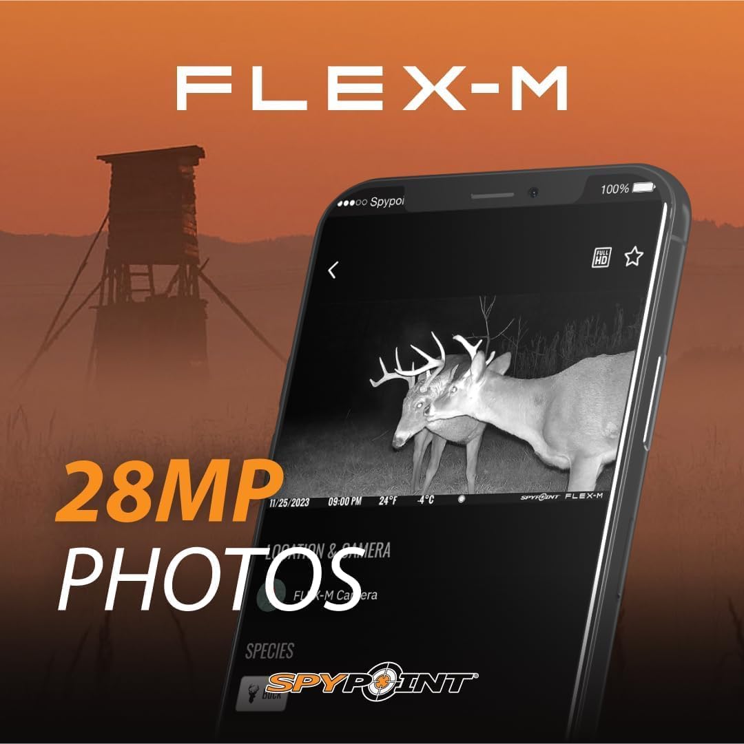 Flex-M Twin Pack Cellular Trail Cameras - Best Hunting Accessories, No WiFi Needed, GPS, Night Vision, Dual-Sim LTE