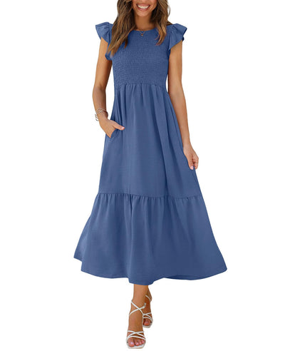Graduation Dress Maternity Dress Business Casual Dress for Women Dusty Blue XL
