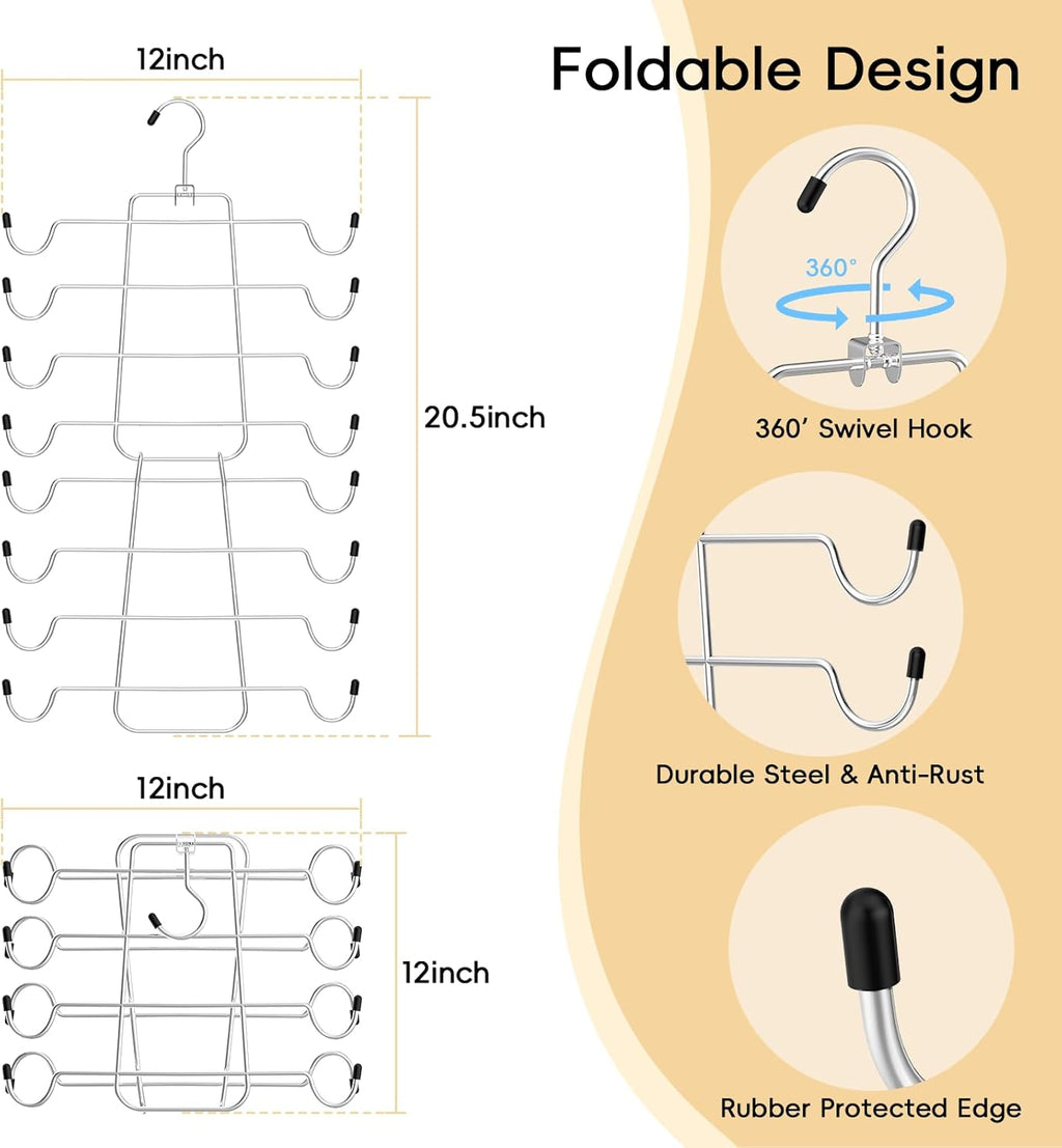 4 Pack Space Saving Hangers，2Pack Tank Top Hanger and 2Pack Leggings Organizers for Closet Pants Hangers with 20