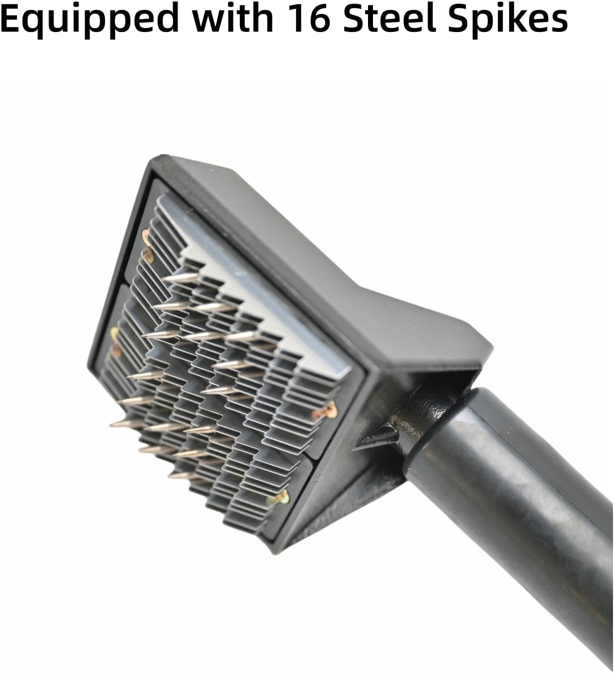 All Metal Carpet Knee Kicker with Extendable Handle and Soft Padding, Carpet Stretching Tool (Black)