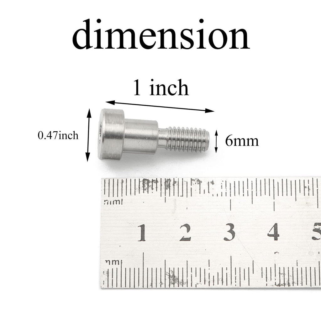 4pcs 304 Stainless Steel Hex Socket Shoulder Bolt 8mm Shoulder M6 Thread for Injection Molding Accessories