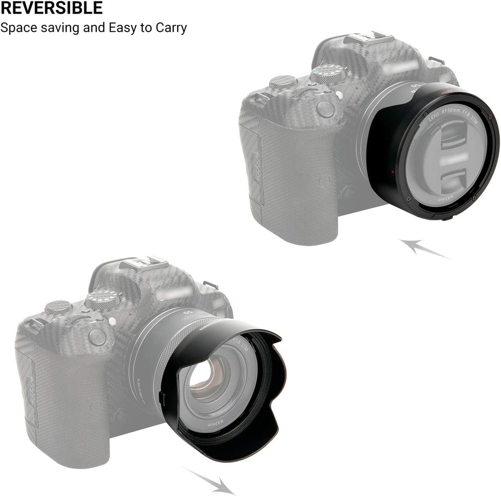 Tulip Flower Lens Hood for Canon RF 50mm f/1.8 STM on EOS R6 R5 RP R Camera, Reversible Lens Shade Replace Canon