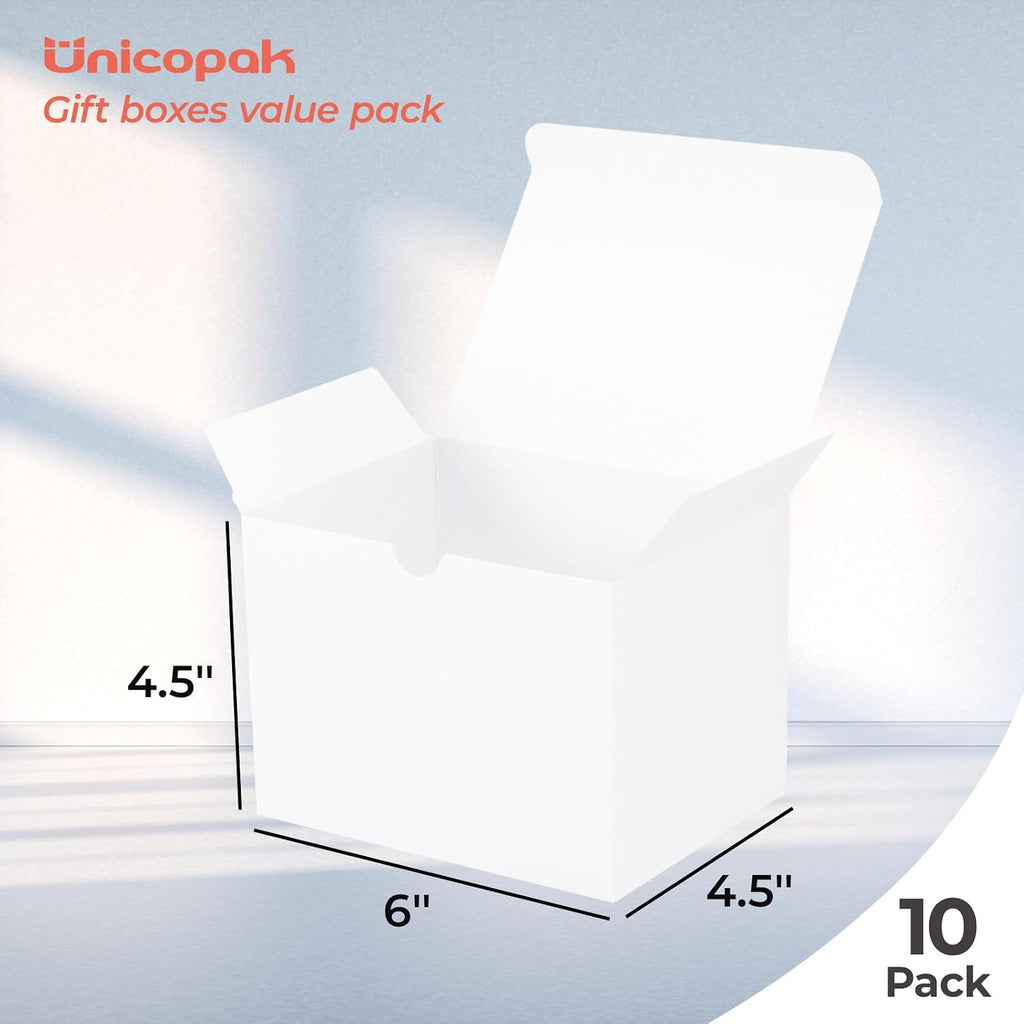10 Pack 6x4.5x4.5 Inch Small Deep Gift Boxes with Lids