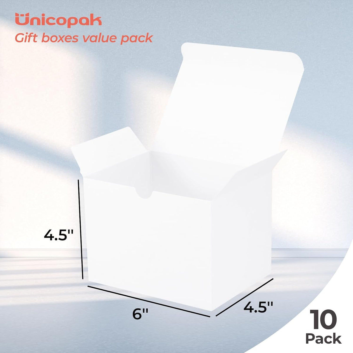 10 Pack 6x4.5x4.5 Inch Small Deep Gift Boxes with Lids