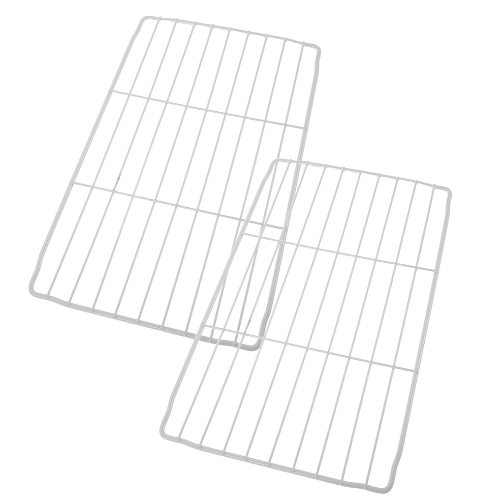 2 Pcs White Iron Freezer Shelf Wire Rack Divider for Home Use