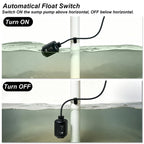 Universal Sump Pump Float Switch with Piggyback Plug and 20ft Cord,13A/125V