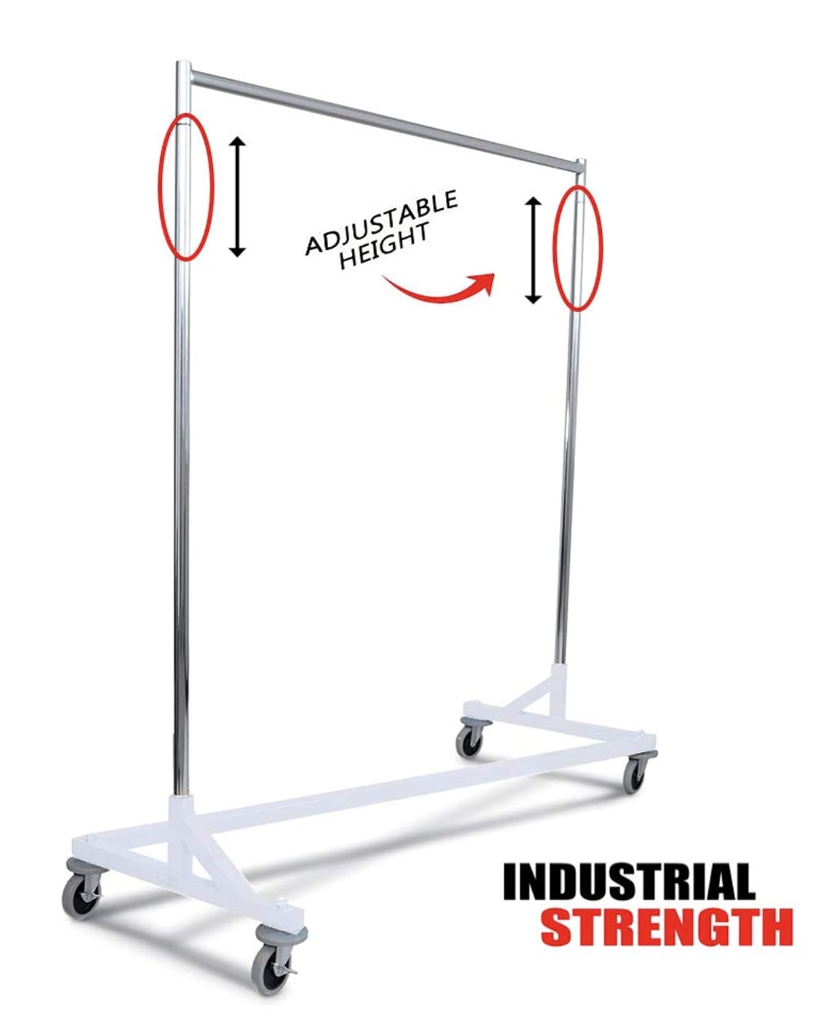 Industrial Strength Z Rack with Built-in Height Extensions - Decorative White Base - Tallest Z Rack Available!