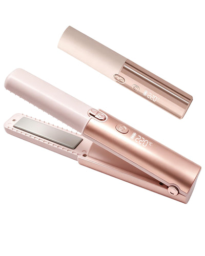 Cordless Hair Straightener Dual Voltage Mini Flat Iron Curler Portable Usbc
