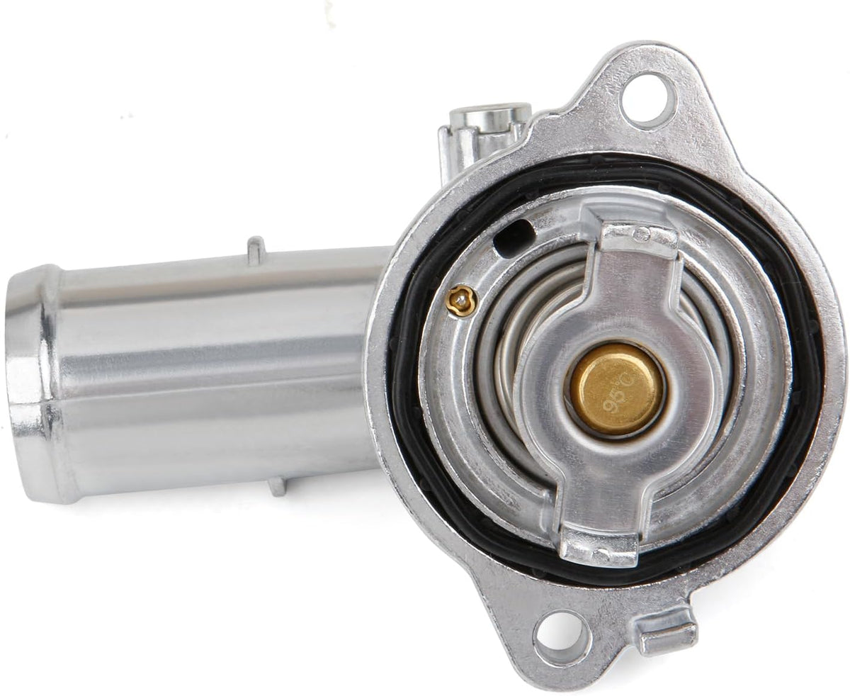 MITZONE Upgrade Aluminum Thermostat Housing Assembly Compatible with Dodge Durango Grand Cherokee 2011-2015 Wrangler JK 2012-2018 Replace 902-852 5184651AG 5184651AH