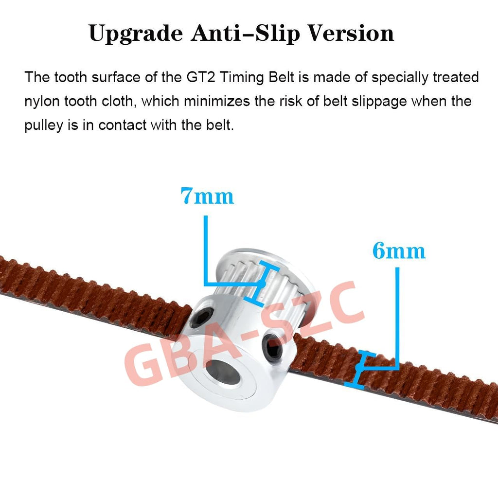 10×200mm GT2 Timing Belt,6mm Width GT2 Closed Loop Belt,Upgrade Nylon Tooth Surface Non-Slip Version for 3D Printer,CNC.