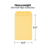 6.5x9.5 Kraft Catalog Envelopes, Brown, Heavyweight, 100/Box