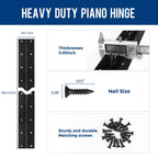 2 Pack Black Piano Hinge 48 Inch x 3 Inch, 0.05" Leaf Thickness