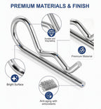 80-Piece Cotter Pins Assortment Kit, Hairpin R Clips in 6 Sizes
