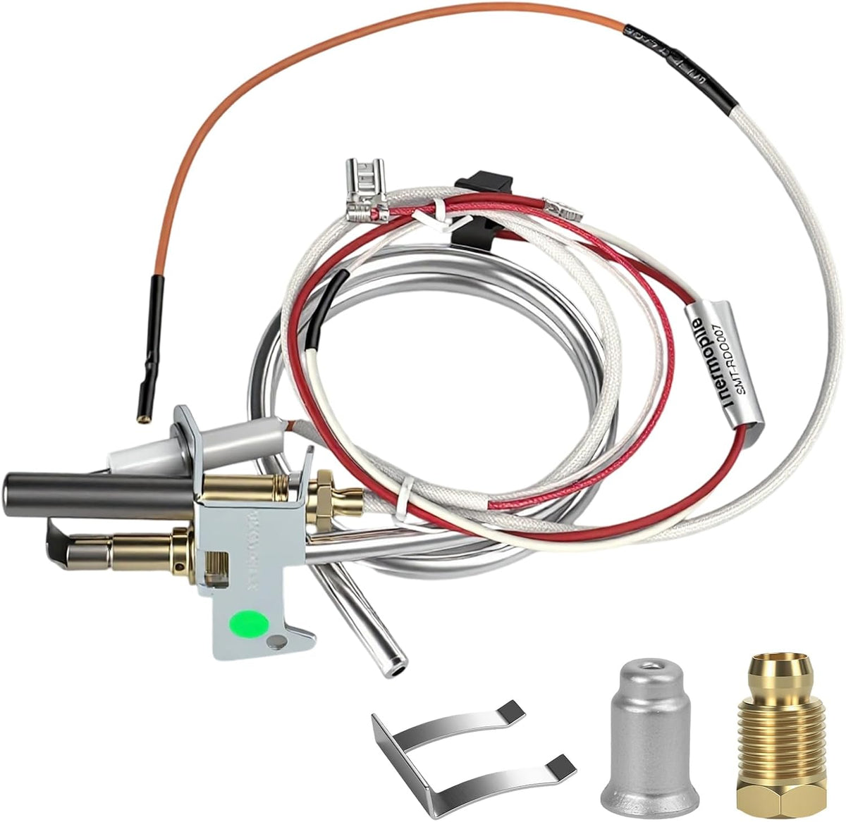 Water Heater Thermopile，100112330 9007876 9007877 Water Heater Pilot Assembly NAT Gas Thermopile Water Heater Replacement Parts for A.O.Smith Water Heater Parts Whirlpool 300 301 Series