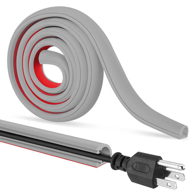 Self-Adhesive Cable Hider Flexible Wire Cover Cable Raceway, Gray, 118inch