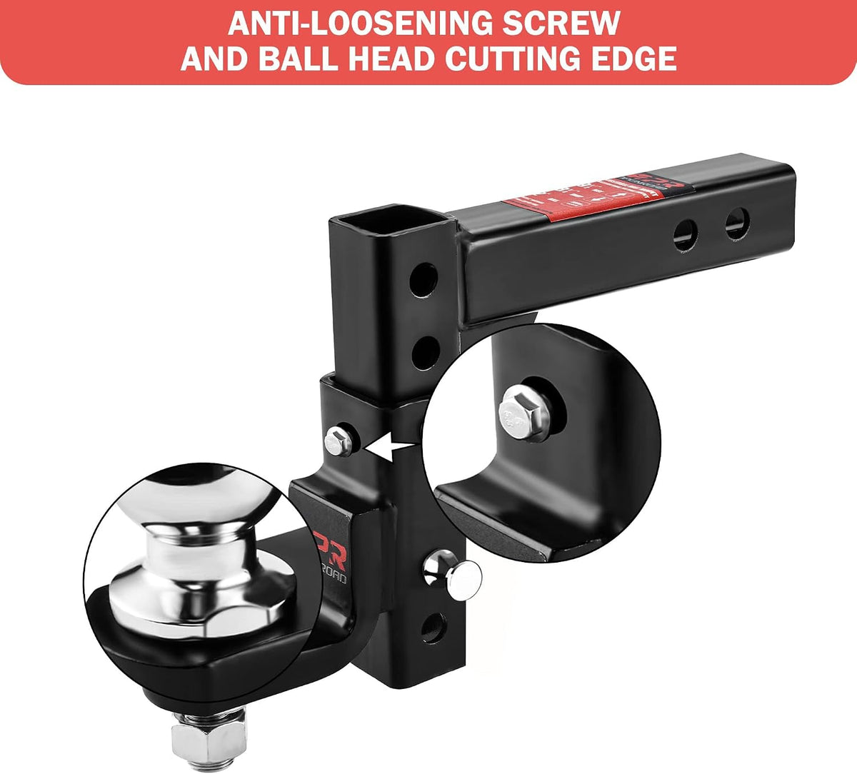 Adjustable Hitch Ball Mount with 2" Ball for 2-Inch Receiver