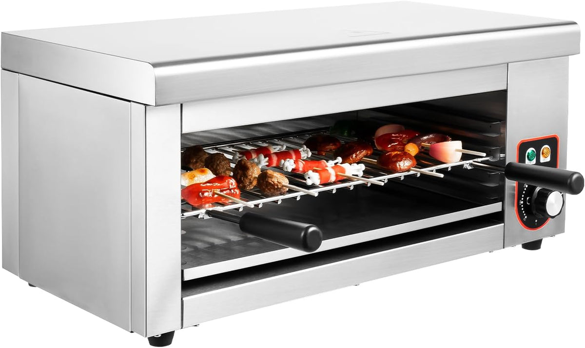 Electric Cheese Melter Grill, 1500W Salamander Broiler With Adjustable Tier Height, Precise Temperature Control