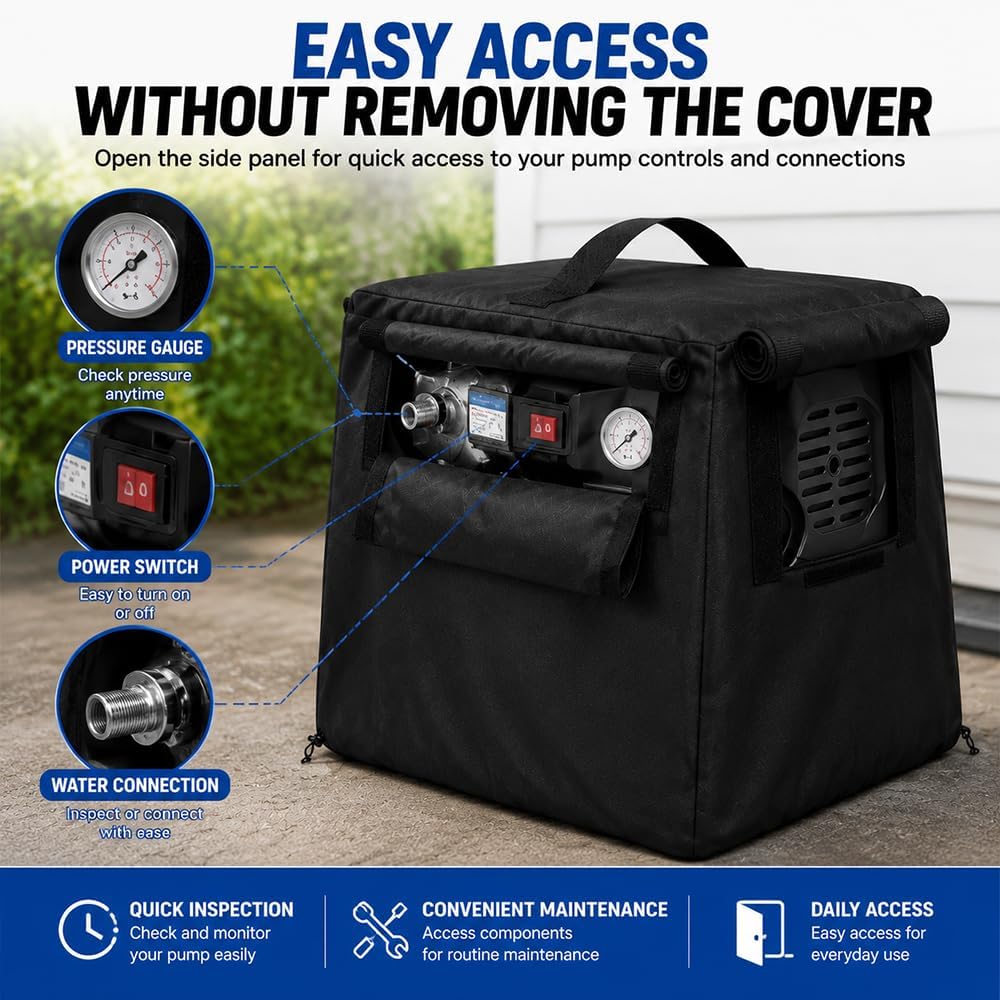 Water Pump Cover for Outdoor Use for Flotec FP4105 2000–2005, Well Pump Cover Weather Resistant Protection, for Garden Sprinkler Pump and Booster Pump