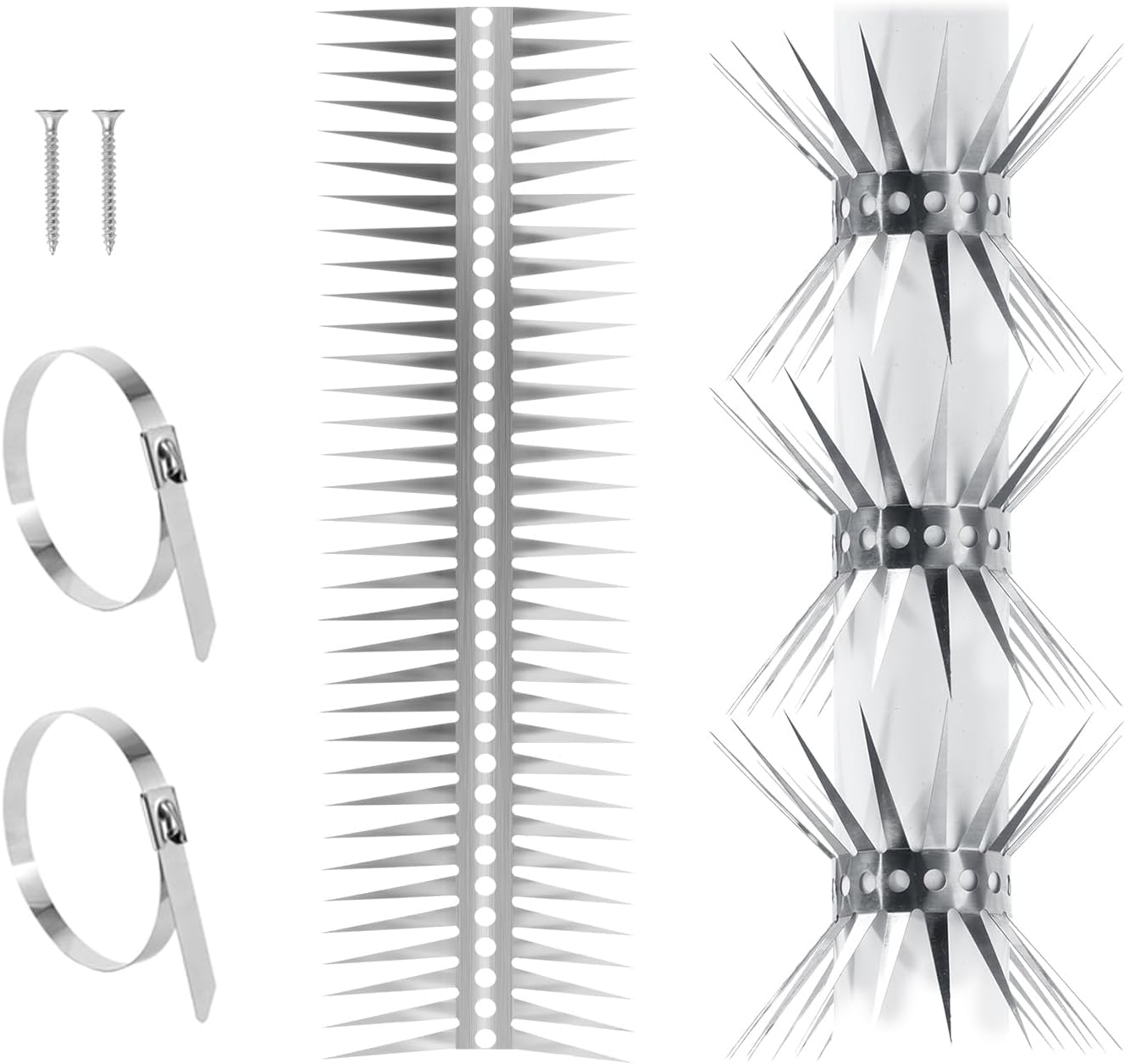 Bird Spikes - 20 Inch Stainless Steel Fence Spikes for Pigeons, Raccoons, Snakes - Deterrent Defender | 20 inch