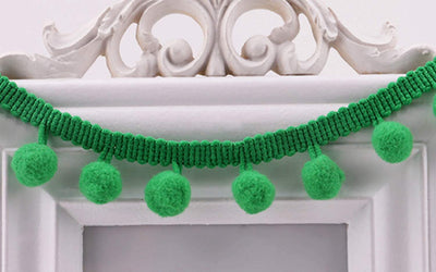 20 Yards Pom Fringe Trim,Mini Ball Tassel for Women,4/5inch Wide Soft Pompom Fringed Ribbon for Clothing Bedding