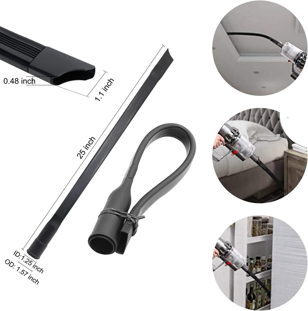 GIB 10Pcs Universal Vacuum Attachments for Shop Vac Accessories w/Adapters | 2 1/2" to 1 1/4" and 1 7/8" to 1" Vacuum