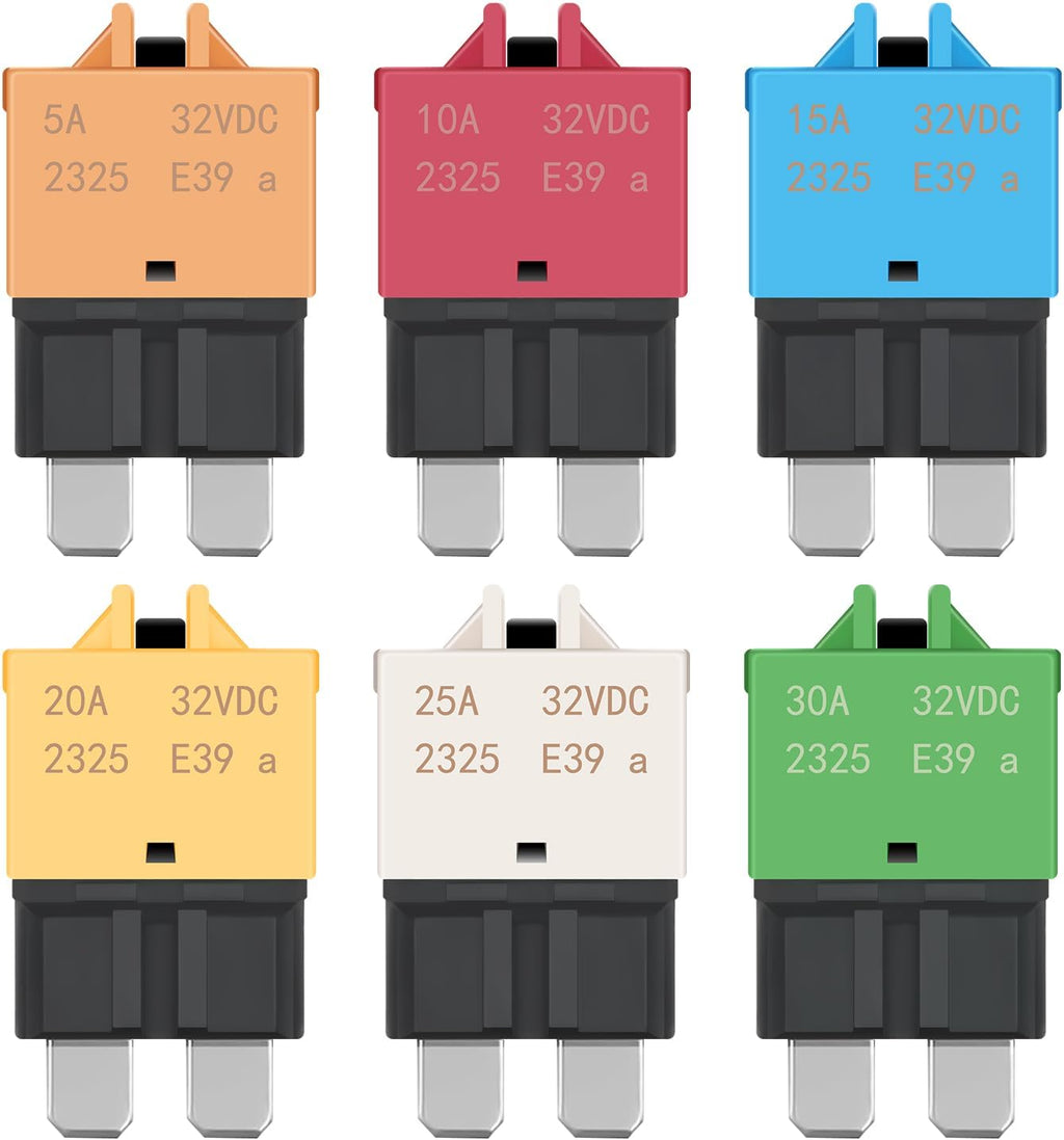 Nilight 6PCS Circuit Breaker Manual Resettable Fuse Assortment Kit
