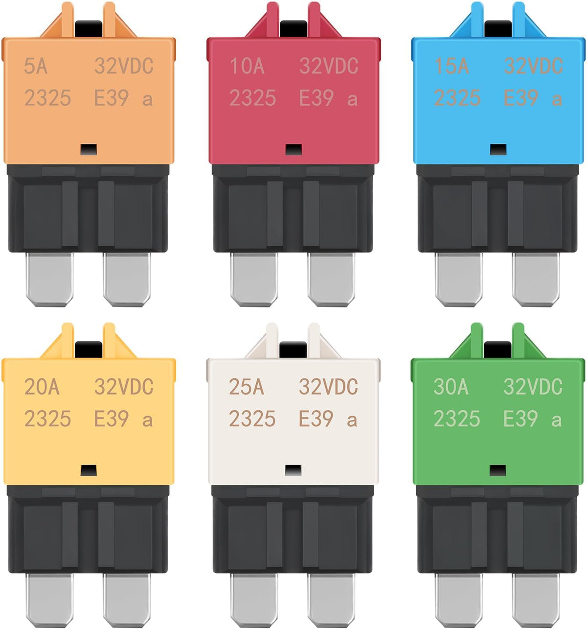 Nilight 6PCS Circuit Breaker Manual Resettable Fuse Assortment Kit