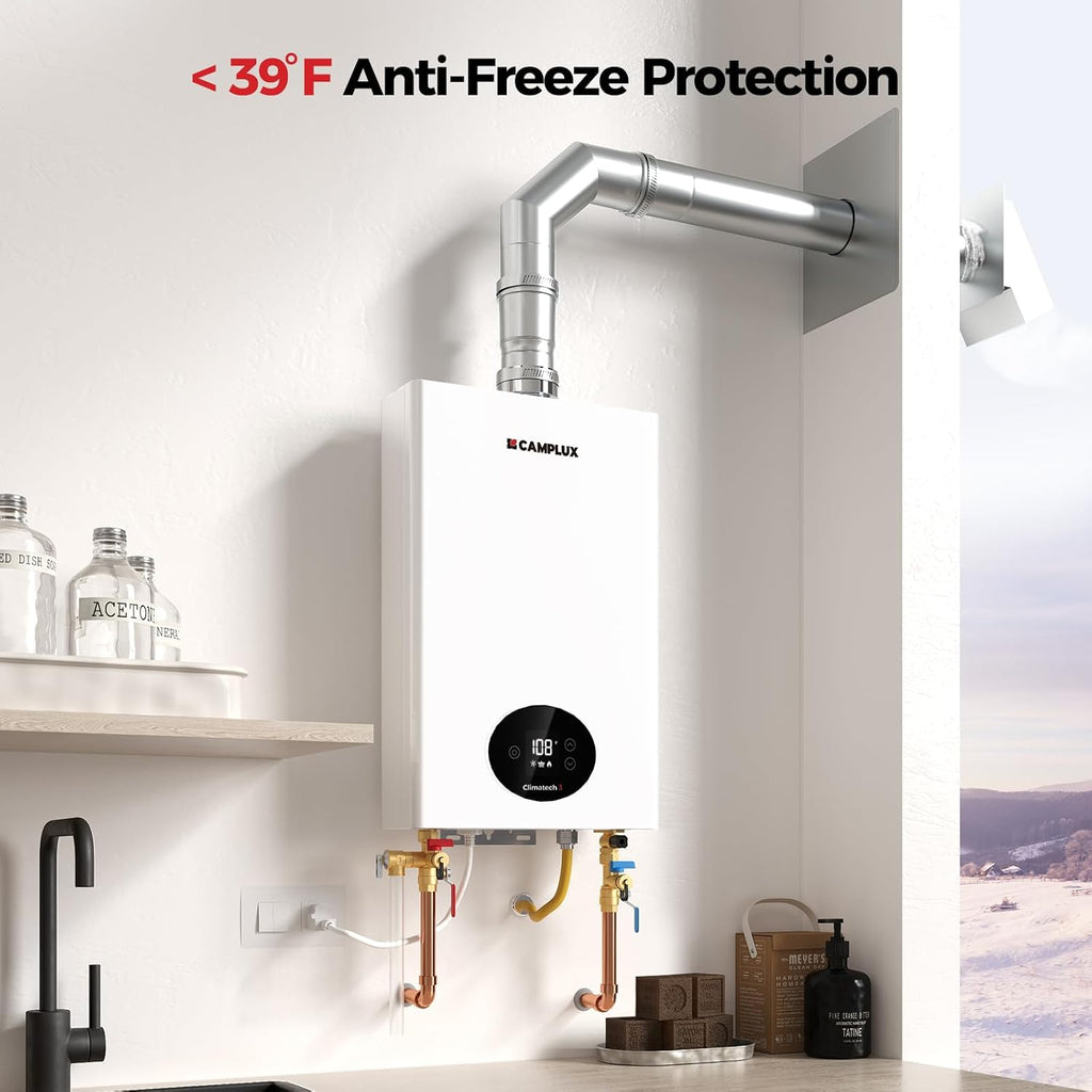 CAMPLUX Climatech 3 Tankless Water Heater Propane, 65,000 BTU Propane On Demand Hot Water Heater, Max 2.64 GPM