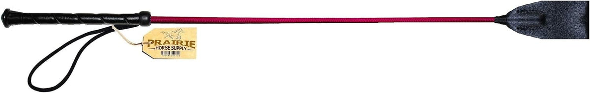 Riding Crop for Horse Fiberglass Shaft with Leather Double Slapper