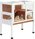 2-Story Guinea Pig Cage with Stand, Indoor Wooden Hamster Cage with Ramp, Pull-Out Tray, Hideout & Platform, Acrylic