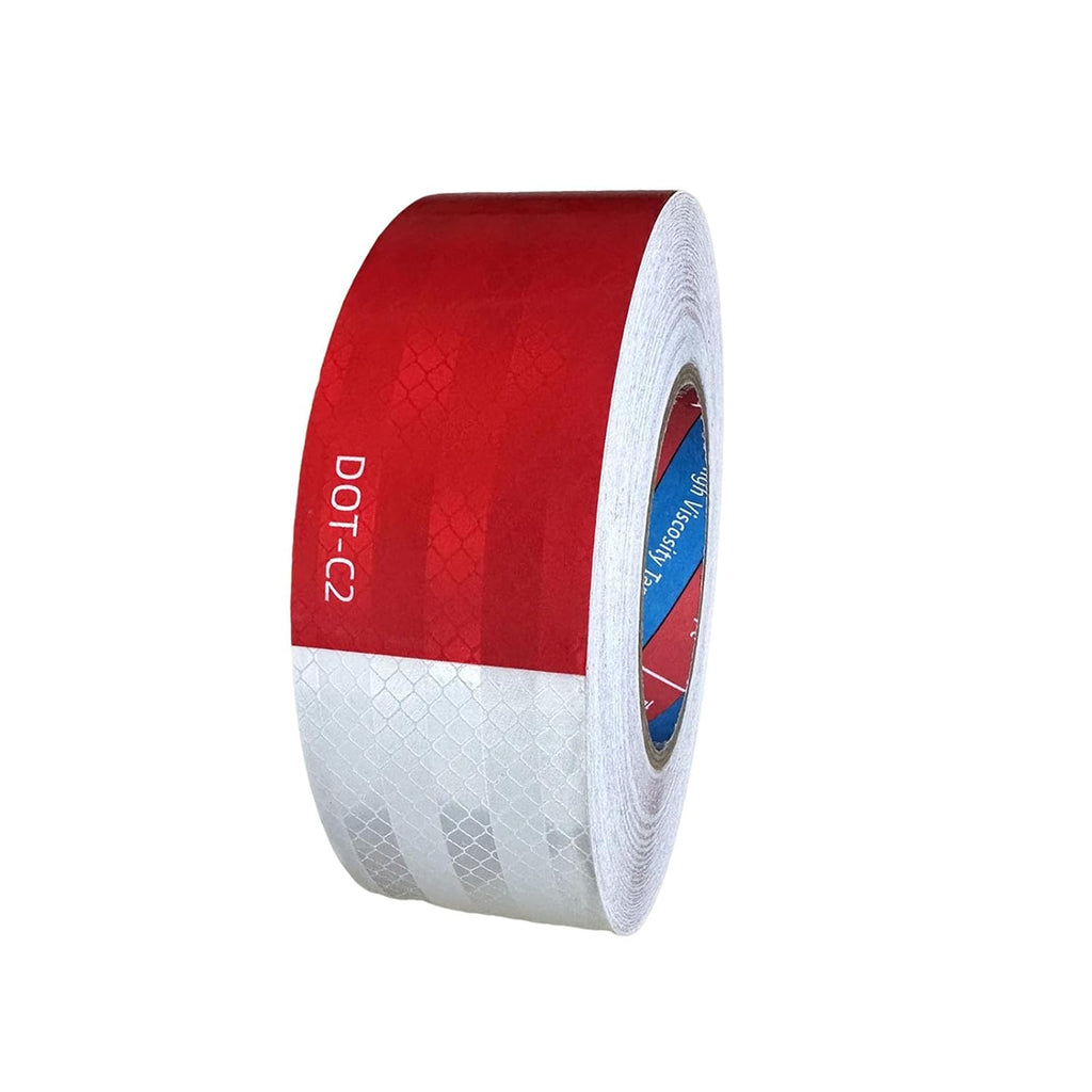 DOT-C2 Reflective Tape Wide 2" Red/White Conspicuity Tape High Visibility Safety Caution Warning Grade Strong