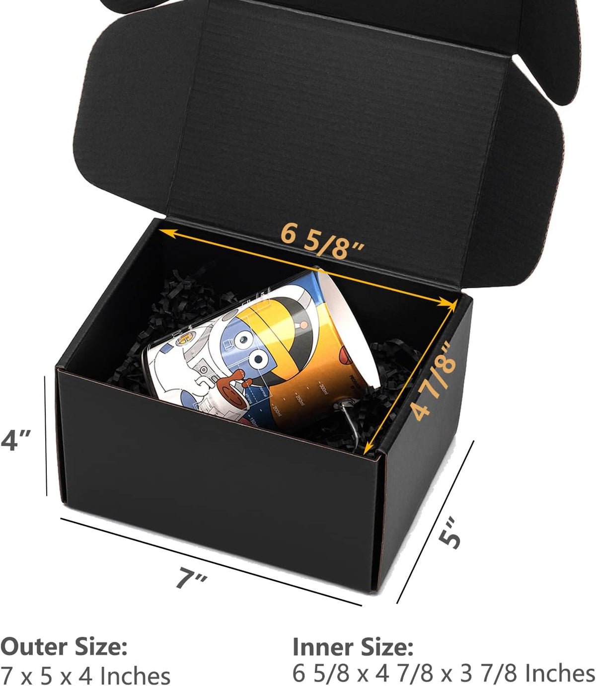 7x5x4 Inches Black Shipping Boxes 25 Pack - Corrugated Cardboard Mailing Box for Small Business, Tab Locking