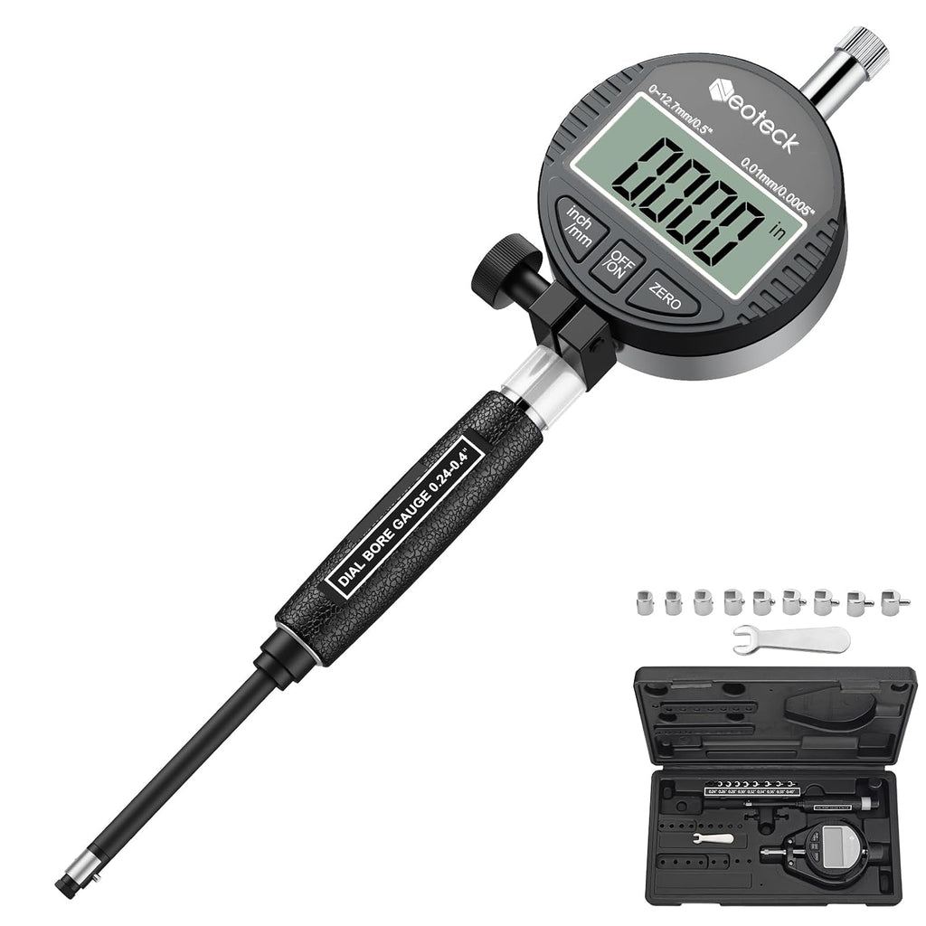 Neoteck Digital Dial Bore Gauge, 0.24-0.4" Internal Cylinder Measuring Tool