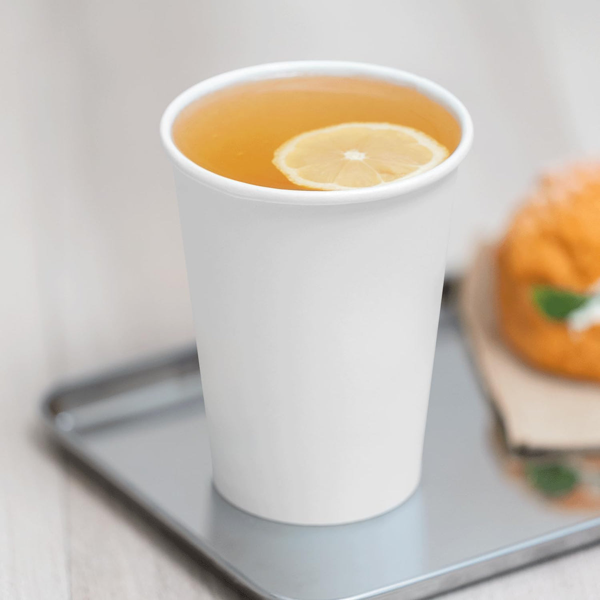 12 oz Paper Coffee Cup [1,000 ct] White Disposable Cup for Hot/ Cold Drinks and Beverages | 3.54" Diameter (C-K512W)