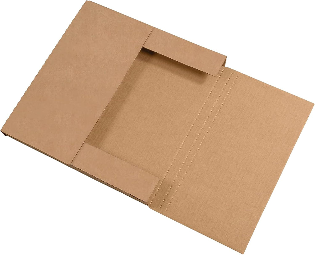 Flat Mailer Shipping Boxes 10.25"L x 8.25"W x 1.25"H Medium 50-Pack | Corrugated Cardboard Box for Small or Large