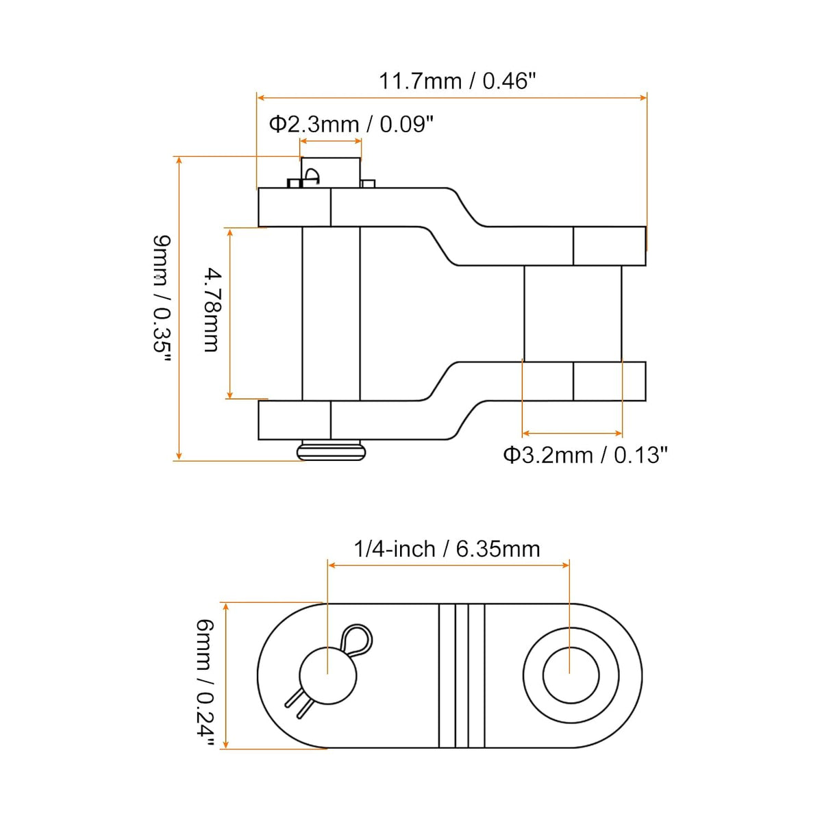 uxcell 4Pcs #25 Chain Offset Half Link Roller 1/4" Pitch Stainless Steel Standard Chain End Connector Split Links for 04C Chain